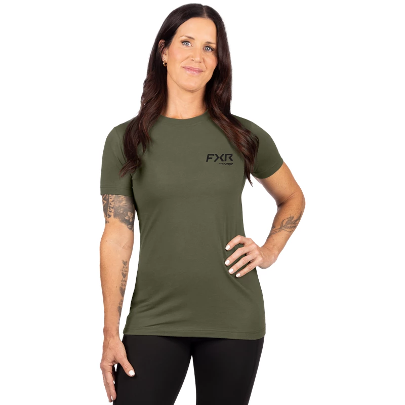 W ELEVATE PREMIUM T-SHIRT 26 MOSS/BLACK 2XL