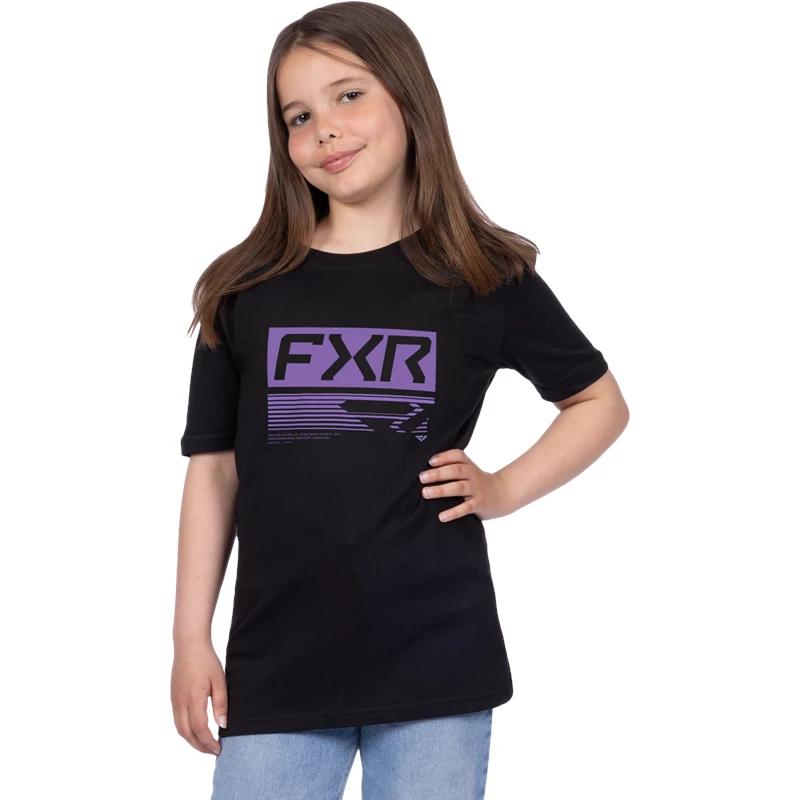 YTH ELEVATE PREMIUM T-SHIRT 26 BLACK/AMETHYST XL