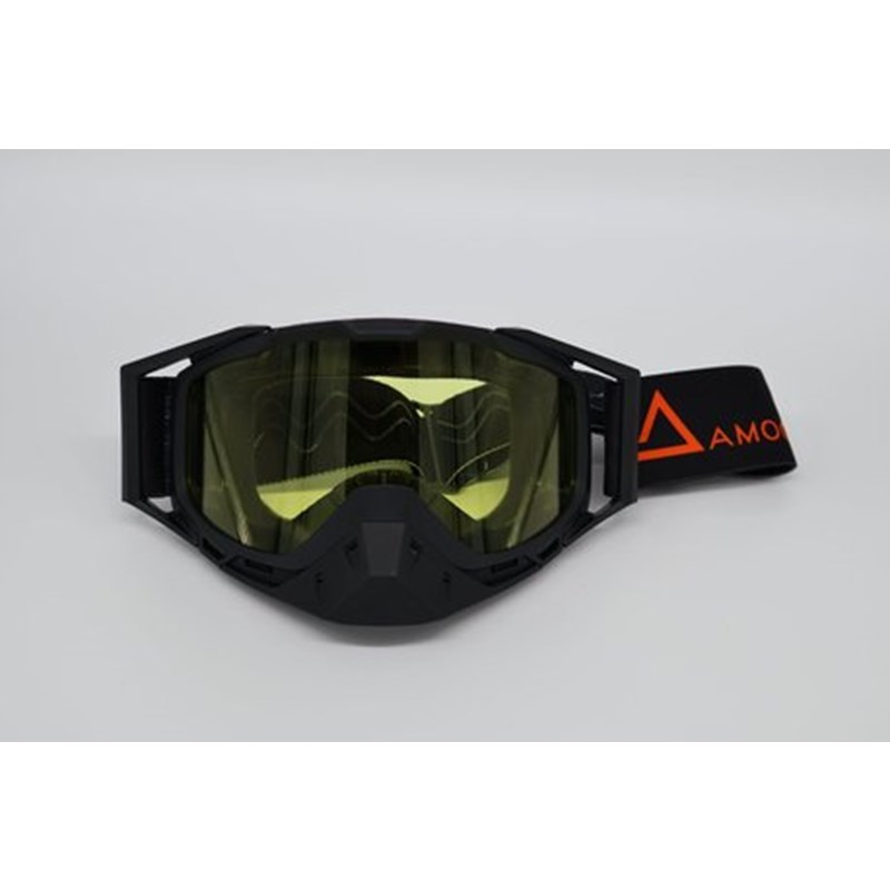 AMOQ Youth kelkkailulasit Musta/Oranssi, Keltainen linssi