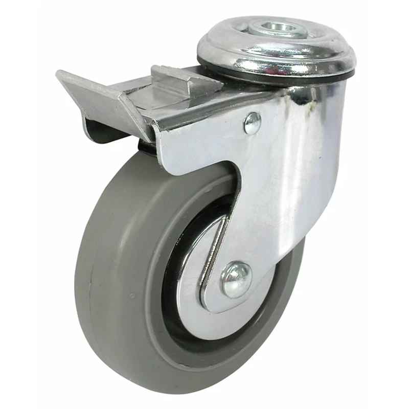 Vaununpyörä 80mm kään/jarrul, Harmaa