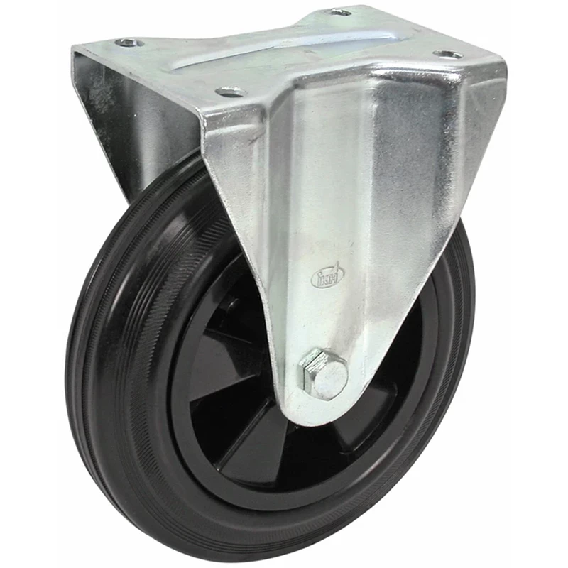 Vaununpyörä kiinteä 160mm, Musta