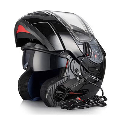 MT Atom avattava kypärä sähkövisiirillä, musta, S