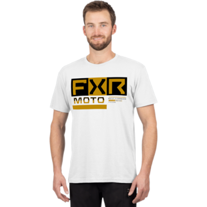 M Moto Premium T-Shirt White/ Gold 2XL