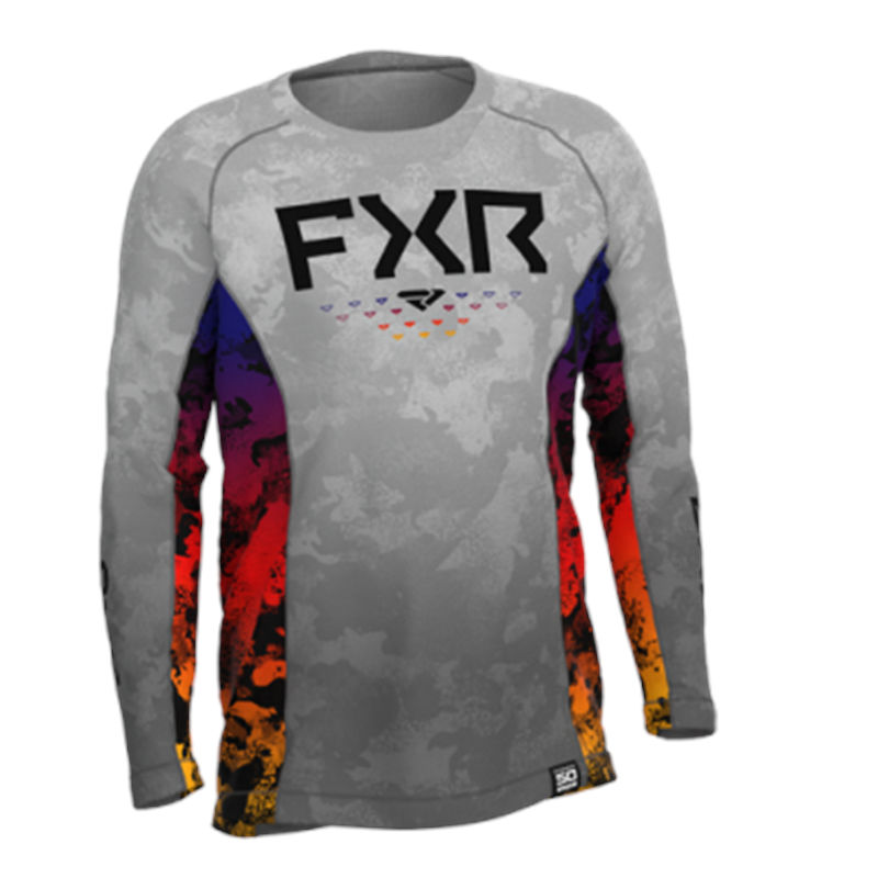 Yth Attack UPF Longsleeve XL Grey Camo/Anodized