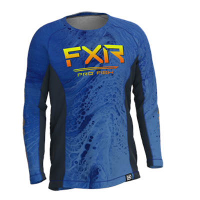 Yth Derby UPF Longsleeve Blue High Tide/Inferno L