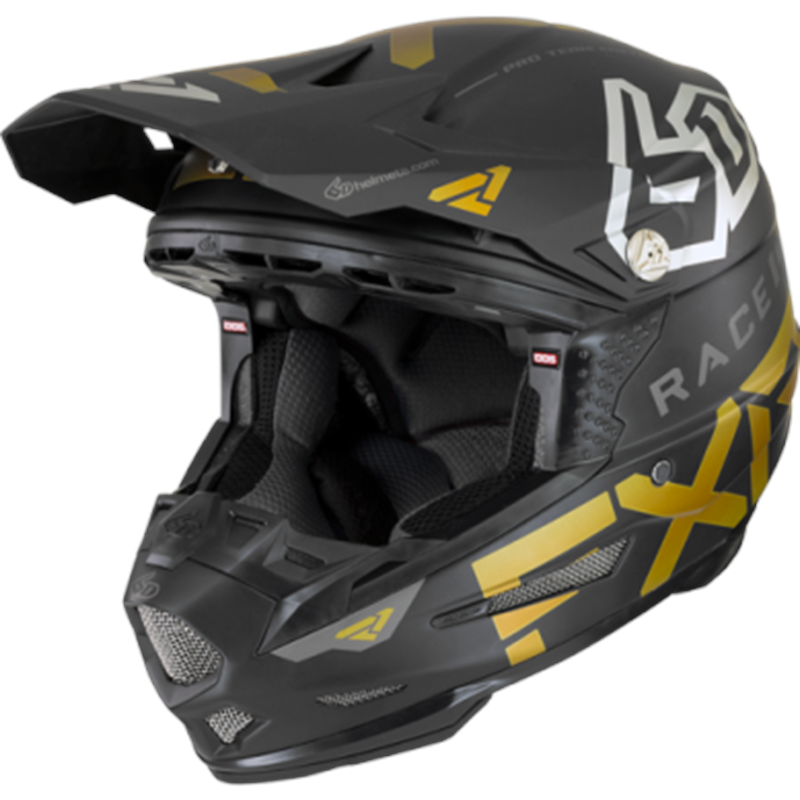 6D ATR-2 Race Div Helmet Black/Gold/Char/Chrome XL