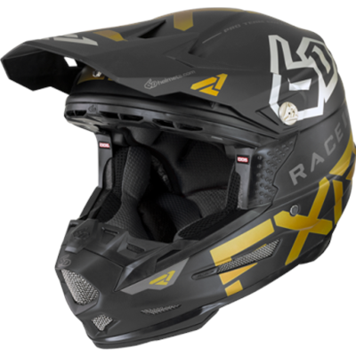 6D ATR-2 Race Div Helmet Black/Gold/Char/Chrome XL