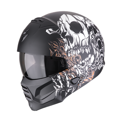 SCORPION EXO-COMBAT II GENESIS Matt Black-White-Gold L