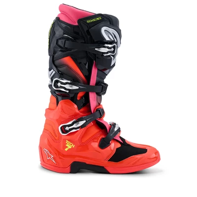 Alpinestars Ajosaapas Tech 7 Musta/Punainen Fluo/Pinkki Fluo 42 (8)
