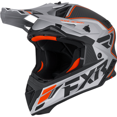 Helium Carbon MX Helmet 26-Orange/Silver-2XL