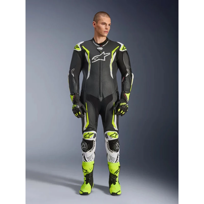 Alpinestars Nahkapuku 1-pcs GP Tech v5 Musta/Valkoinen/Fluo Keltainen 50