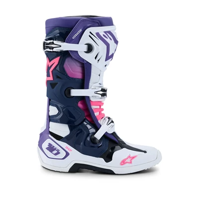 Alpinestars Ajosaapas Tech 10 Valkoinen/Lila/Fluo Pinkki 40,5