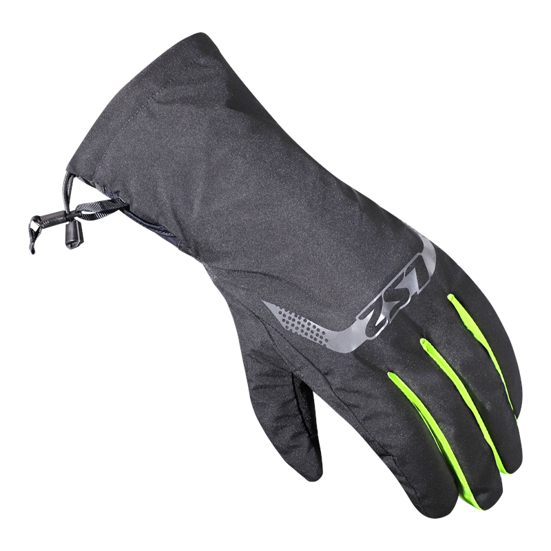 LS2 THERMORAIN GLOVES BLACK H-V YELLOW XS-S