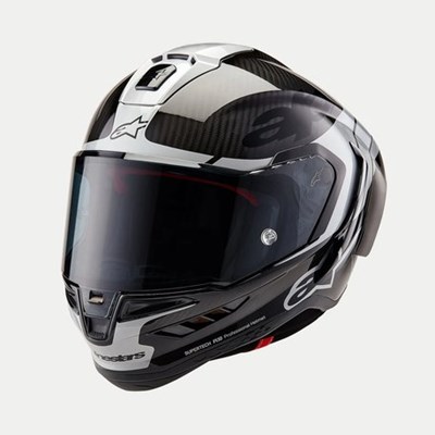 Alpinestars Kypärä Supertech R10 Element Musta/Carb/Hopea, L