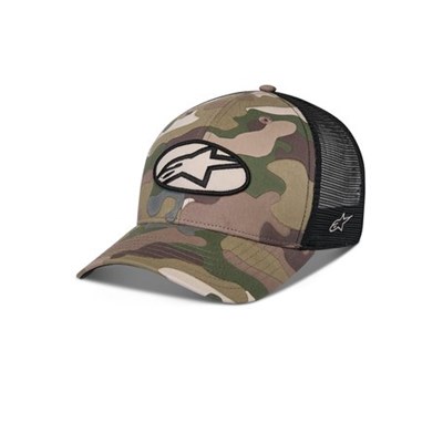 Alpinestars Lippis Oblique Camo Trucker Snapback Green Camo/Musta One Size
