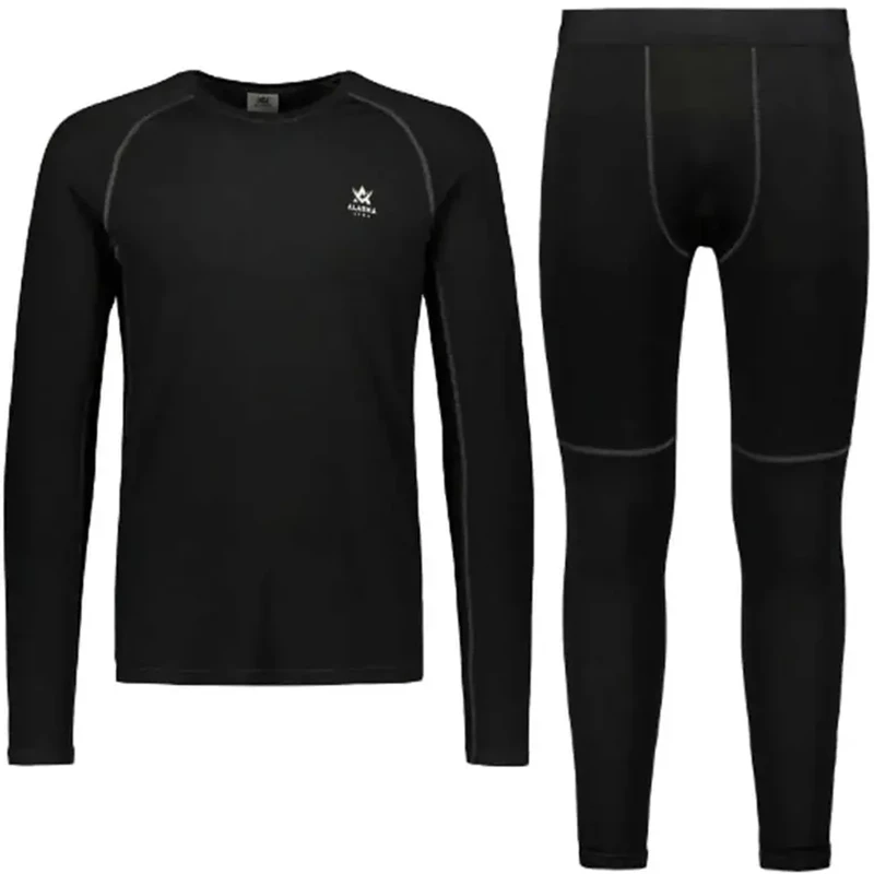 M Superior Merino -aluskerrastosetti Black 2XL-3XL