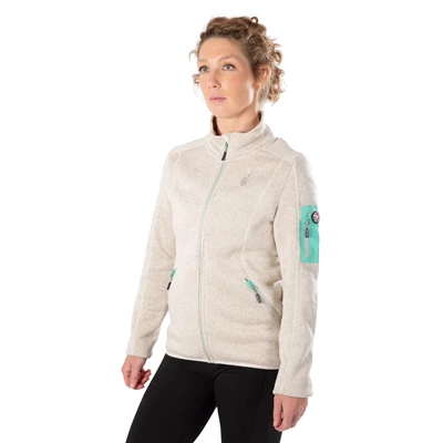 DODIE Women's melange knit fleece jacket, sand, XL