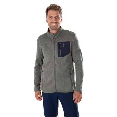 DANTE Men's melange knit fleece jacket, Lichen, XL