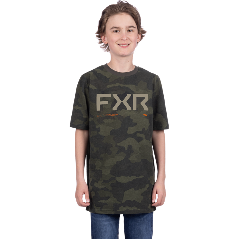Yth Hydrogen Premium T-Shirt 25-Army Camo/Orange-M