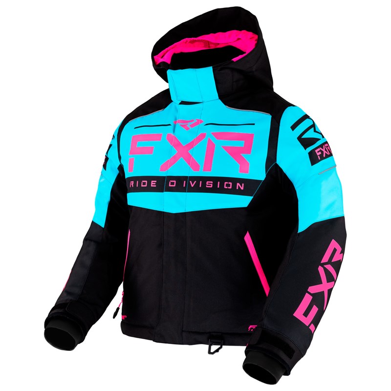 Yth Helium Jacket Black/Sky Blue/Elec Pink 14