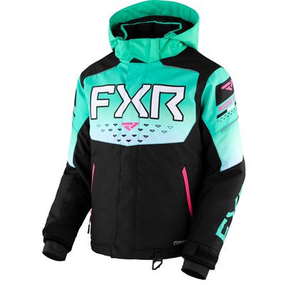 Yth Helium Jacket 10 Black/Mint Fade/E Pink